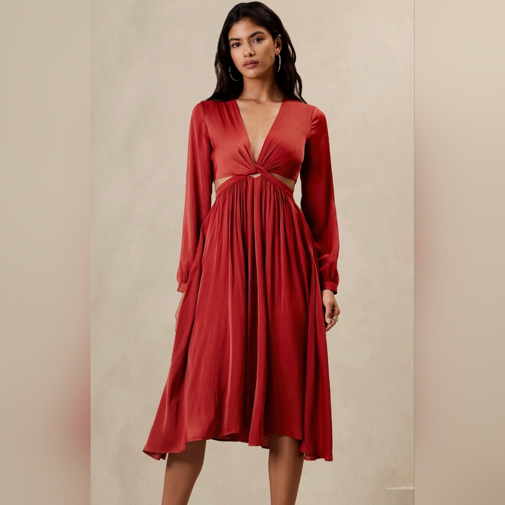 Banana Republic Twist Front Midi Dress